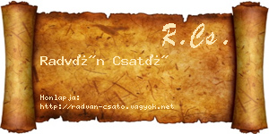 Radván Csató névjegykártya